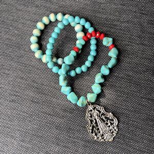 Gypsy Soule Native American Style Bracelet Faux Turquoise Stack Set Of 3 Boho